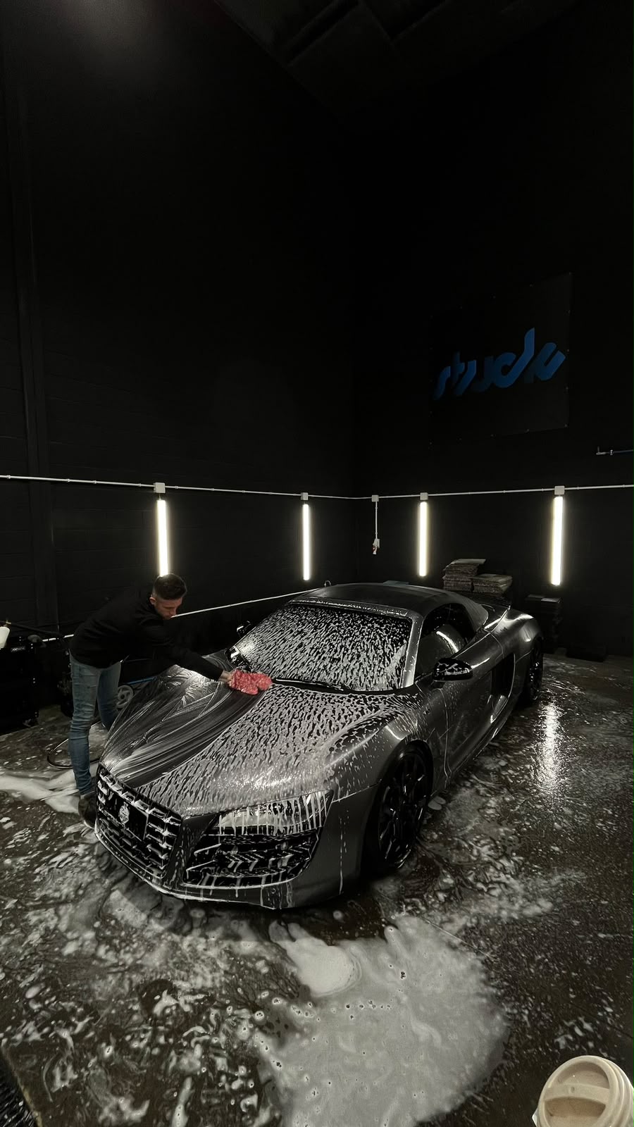 Audi R8 preparado para el proceso